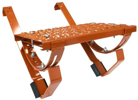 DAPRONA Laufrost Set für flache Dachziegel 100cm, Dachtritte für Schornsteinfeger Ziegelrot, inkl. Montagematerial für sichere Dachbegehung