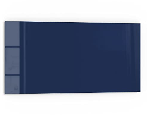 DEQORI Crédence de cuisine en verre, uni, bleu foncé, 80 x 40 cm, protection anti-projections pour cuisine et salle de bain, panneau de protection pour cuisinière, décoration moderne pour carrelage