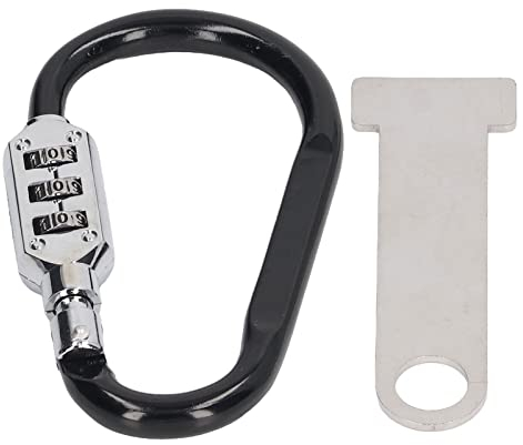 Asixxsix Lucchetto Antifurto per Casco da Moto con Combinazione, Moschettone e Adattatore per Fibbia a T per Indiano, Vespa, Moto