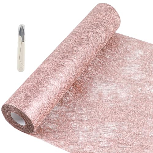SWAWIS Vlies Tischläufer Rosegold 30cmx20M Tischläufer Rolle | Geburtstag Weihnachten Tischdecke Tischband für Hochzeiten Valentinstag Geburtstag Taufen Festliche Dekoration