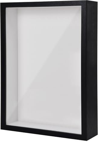 Cadre A4 Bois Cadre 3D Profond avec Vitre Cadre Photo A4 Cadre Profond avec Vitre pour Objet Cadre Dessin Enfant (Couleur Bois)