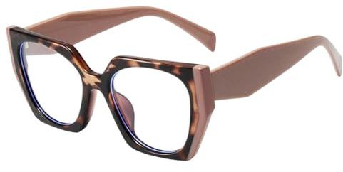 AOOLIA Katzenauge Lesebrille, Groß Modisch Blaulichtfilter Brille, Acetat Rahmen Lesebrillen für Damen