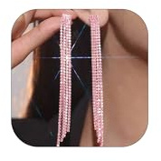 Pendientes de borla de diamantes de imitación para mujer, aretes de graduación, borla larga brillante, aretes de araña de cristal, aretes de boda, fiesta, vestido de graduación, regalo de joyería, 5