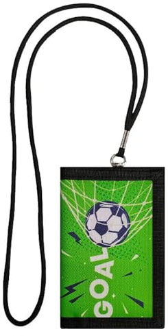 Brustbeutel Kinder, Geldbörse Geldbeutel für Jungen Mädchen Gefaltete Geldbörse, Geldbörse Kinder Set Karten Brustbeutel, Portemonnaie Kinder für Fussball Geschenke Jungen