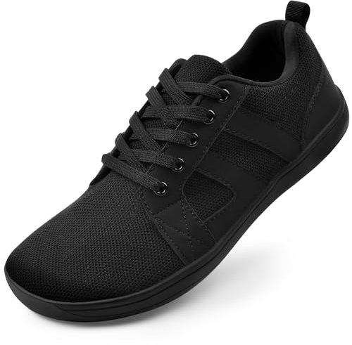 OFFCUP Unisex barfotaskor, stickade platta promenadskor, noll droppe minimalistiska terränglöparskor andningsbara vardagliga sneakers, för utomhuslöpning sport gym fitness, 8 UK, 40.5 EU