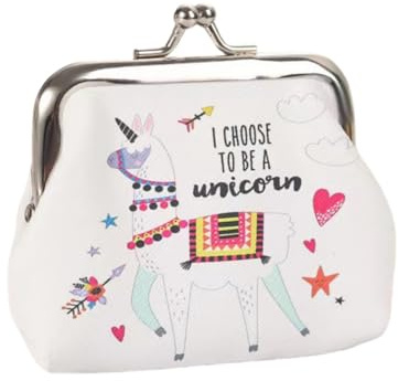 Portamonete Chiusura a Scatto,Pelle Portamonete, mini vintage Borsellino,portamonete alla moda,Custodia per Gioielli portatile,piccolo regalo per ragazze,8 x 9 cm(motivo alpaca)