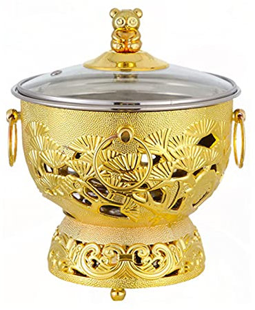Alcohol Stove Small Chafing Alcohol Stove Small Hot Pot Antique Small Hot Pot Couple Chafing Dish Buffet Small Hot Pot Household Bronze,B