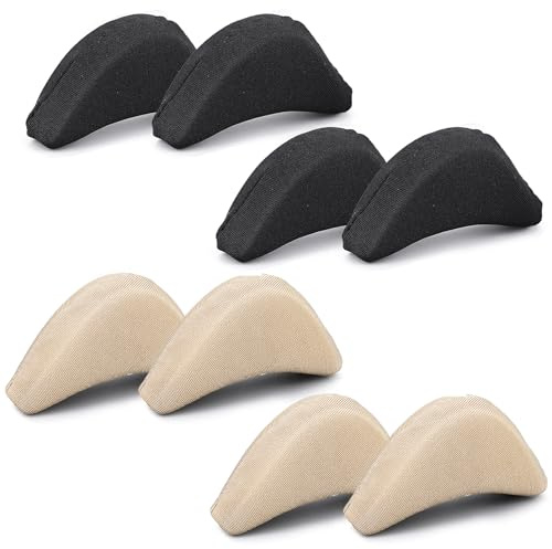 2 Pairs Adjustable Shoe Filler Soft Sponge Breathable Toe Filler Inserts Unisex Big Toe Plug Foot Brace Forefoot Pad Fit Reusable Foam Cushion for Women Girls High Heel Casual Sports Boot(Skin, black)