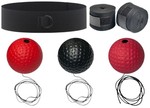 Box-Reflexball – tragbarer Boxball mit Kopf | Boxausrüstung für Erwachsene für das Training | Boxtraining Punchingball | Box-Reflexball-Set zur Verbesserung der Hand-Auge-Koordination für Anfänger