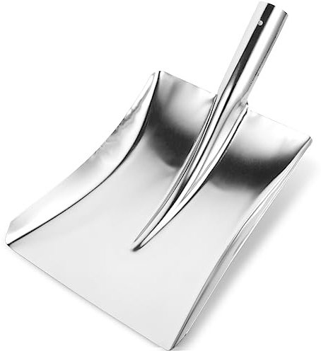 FONDOTIN Pala De Basura Plana De Acero Inoxidable Multifuncional Pala Limpia Nieve Resistente para Uso Doméstico Aire Herramienta Práctica para Camping Invierno