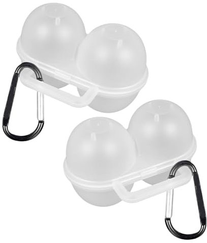 2 x stoßfeste Eier-Aufbewahrungsbehälter, 2 Fächer, Outdoor, tragbar, Camping, Picknicks, Eierbox, Kühlschrank, Eiertablett