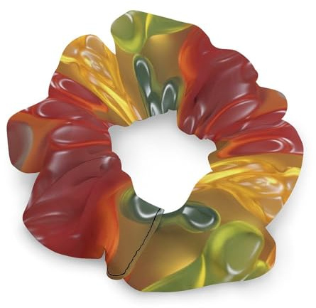 Gummy Bears Fashion Scrunchies for Women Satin Hair Elastics & Ties Cute Ponytail Holders