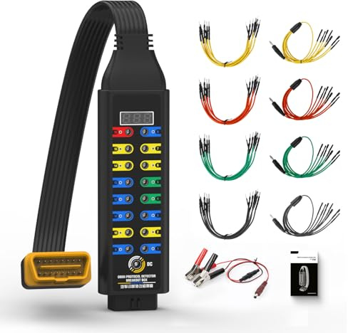 Detector de protocolo OBD2 Breakout Box versión Mejorada Detector de protocolo OBDII automotriz con Conector de 16 Pines, Herramienta de diagnóstico de Fallos de Cable de 17.7 Pulgadas con Pantalla
