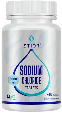 Pure Sodium Chloride Tablets 1000mg | 240 Count Salt Supplement | GMP Certified USA Facility, Third-Party Tested | Vegan, Non-GMO, Gluten Free, No Allergens & Artificial Additives
