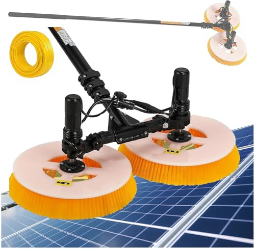 Kit di spazzole telescopiche per la pulizia del pannello solare – 3,5 m/5,5 m/7,5 m palo alimentato ad acqua, lavavetri, robot pulitore solare, batteria al litio – portata di 5,5 m per una pulizia