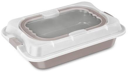 Berlinger Haus Backblech mit Deckel, tragbar, Taupe Kollektion, antihaftbeschichtet, ideal für Kuchen und Gebäck, 40x30 cm, perfekte Backform für die Küche