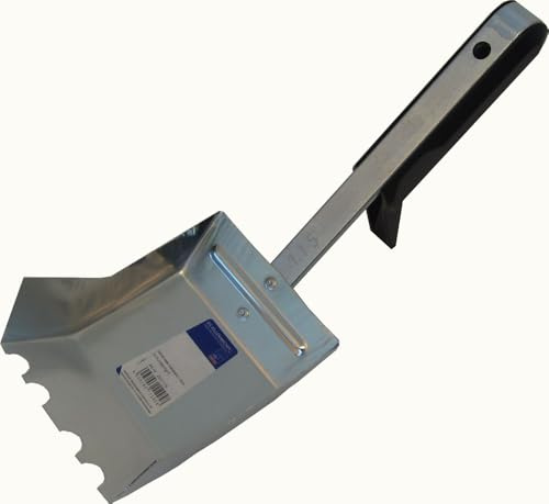 HAROMAC Kalksandstein Klebekelle 115 mm, verzinktes Stahlblech, Kunststoffgriff, Kübelschlaufe & Haken, Kleber auf Kalksandstein, Poren- und Gasbeton auftragen