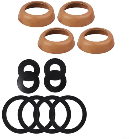 Linnkyfloa Modell 75 Handpumpe Dichtung Ersatz Set, Enthält 4 Ledermanschetten und 8 Gummiringe, Rindsleder und Silikon Kit für Garten und Brunnen Wasserpumpe Reparatur