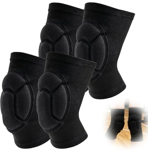 Vetin 2 Pairs Protective Knee Pads, Thick Sponge Anti-Slip for Men & Women, Core Knee Sleeve Inserts for Work Trousers, House Cleaning, Flooring, Work, Gardening, Volleyball, Dance, Scooter, MTB (L)