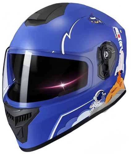 Casco de motocicleta retro para niños, casco abierto vintage para scooter eléctrico, motocicleta, ATV, ciclomotor, bicicleta para niños de 5 a 14 años. E,47-56cm