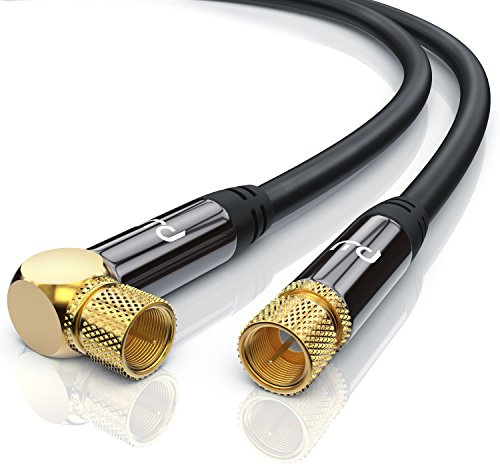 CSL - 0,5m SAT Kabel 8k 4k HDTV 90 Grad gewinkelt 135dB - Premium SAT Koaxialkabel Satellitenkabel F Stecker - TV HDTV Radio DVB-T DVB-C DVB-S DVB-S2 - Abschirmmaß 135db 75 Ohm - Schwarz