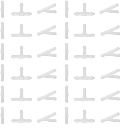 Lot de 36 connecteurs de tuyau de lave-glace de type T/Y/I pour système de tube d'essuie-glace de voiture | Kit de montage de buse à 3 voies et 2 voies | Pour adaptateurs de ligne de fluide en