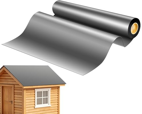 Dachfolie Aluminium Selbstklebend 5 x 1 m, Dachbahn Selbstklebend mit Starkem Bitumenkleber, 5㎡ Dachabdichtung, UV-Beständig, Wasserdicht, Alternative zu Dachpappe&EPDM Für Gartenhaus Carport Schuppen