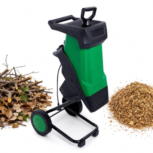 Wangyingxu Biotrituratore Elettrico con Contenitore 50 L, Trituratore Cippatore Elettrico per Legno, 4500 Giri/min, Doppie Lame in Acciaio Facili da Pulire, per Rami e Ramoscelli