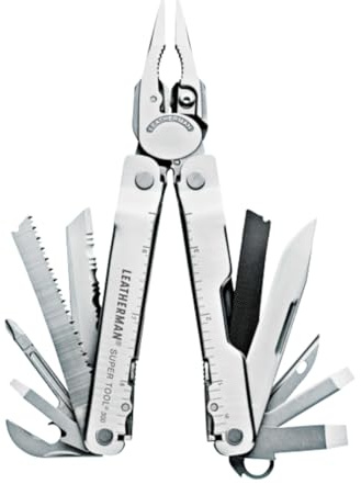 LEATHERMAN, Super Tool 300 Multitool with Premium Replaceable Wire Cutters and Saw, Stainless Steel