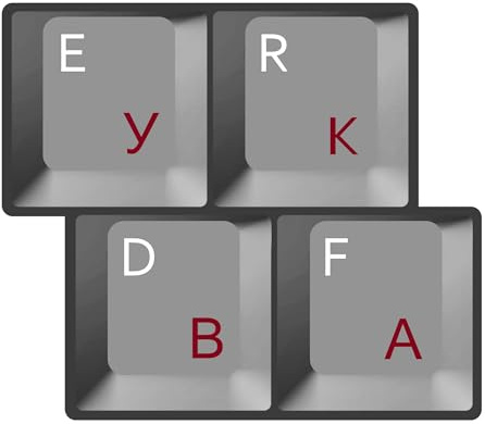 HQRP Adesivi per Tastiera Russo Ucraino Cirillico Lettere Rosse su Sfondo Trasparente per tutte le Tastiere Computer Portatili Notebook Laptop