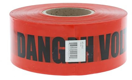 Ideal 42-052 BarricadeDanger High Voltage Keep Out Tape, 4.0 mil Thickness, 3 x 1, 000' Size, Red