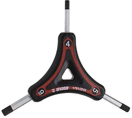 Unior Fahrradwerkzeuge-2362008601 Fahrradwerkzeuge Rot 4, 5 und 6mm | Unior Y-Sechskantschlüssel-Set, 4, 5, 6 mm, metrisch, langlebiger Stahl, Fahrradreparatur