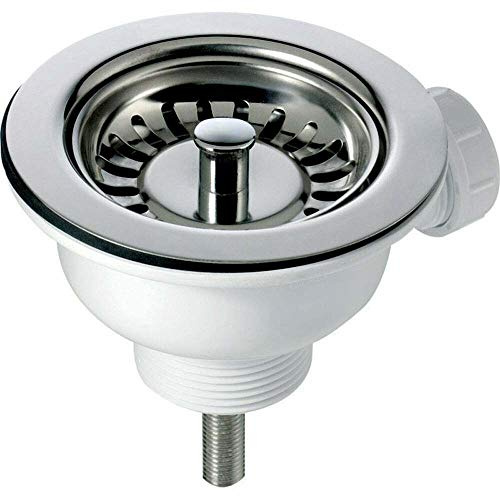 90mm Basket Strainer Waste for Astini, RAK, Rangemaster Ceramic Sink-Chrome