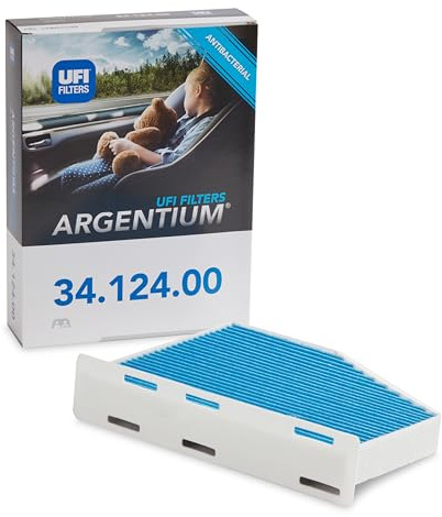 UFI Filters, Filtro de Habitáculo ARGENTIUM 34.124.00 | de Recambio, Apto para Coches, Apto para Modelos Audi, Seat, Skoda y Volkswagen