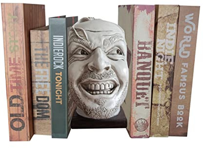 LAIX Skulptur des Films The Shining Bookend, The Shining Here's Johnny Bücherregal-Ornament, 19,1 cm hoch, Kunstharz-Regal-Ornament