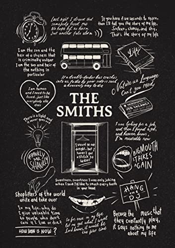 The Smiths Doodle Lyric Poster – The Smiths Print Gifts – The Smiths Kunstwerk Geschenk für The Smiths Lover Musikposter (schwarze Kreidetafel, A4 ungerahmt)