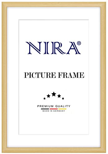 NiRa Massiv Holz Bilderrahmen Schmal 60 x 65 cm in Natur | Farbe und Größe wählbar | Rahmen für Poster | Puzzle | Foto collage HD080