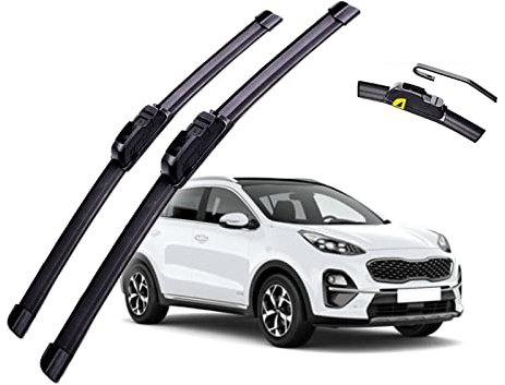 DVOLTS tergicristallo Tergicristallo per Kia Sportage QL 2016 2017 2018 2019 2020 Tergicristallo Anteriore Lame Spazzole Taglierina Accessori U J Gancio (Colore : Left Hand Drive)