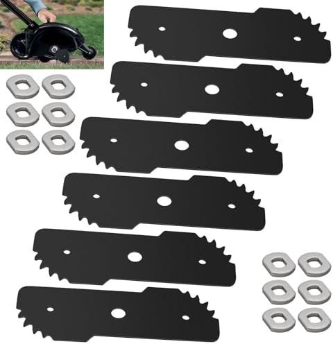 DECKMAN EB-007 Edge Hog Heavy-Duty Edger Replacement Blade Compatible with Black Decker Heavy Edge Hog for 2-in-1 Landscape Trencher LE750, LE710, LE760, LE760FF - with of Wear Indicators (6-Set)