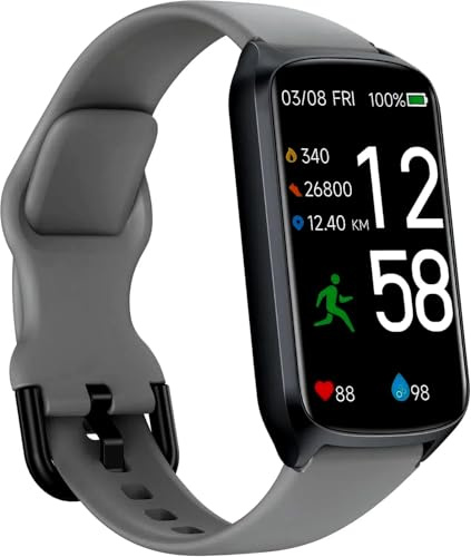 Amzhero Health Fitness Tracker with 24/7 Heart Rate, Blood Oxygen, Blood Pressure, Sleep Tracker, 5ATM Waterproof Activity Trackers with Step Tracker, Pedometer (S & L Bands Included)