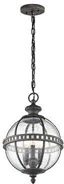 Pendelleuchte im Jugendstil für Innen & Außen, Anthrazit Ø30,5cm