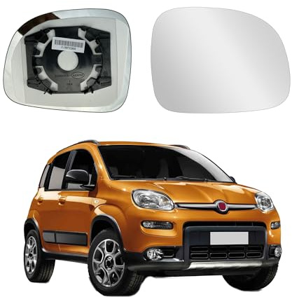 Vetro Specchio Retrovisore per Fiat Panda dal 2009, Cromato,Convesso,Non Riscaldabile,71754720,71771201 (DESTRO)