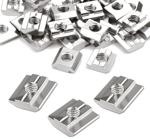 Ziamzra Dado Scorrevole M8 Dadi T 30 Pezzi T-Scanalatura Dadi Scorrevoli 30 Serie Blocco Dado Dadi Standard Europeo Dadi Ad Angolo Quadrato Raccordi In Alluminio per Fissaggio Slot Utensili