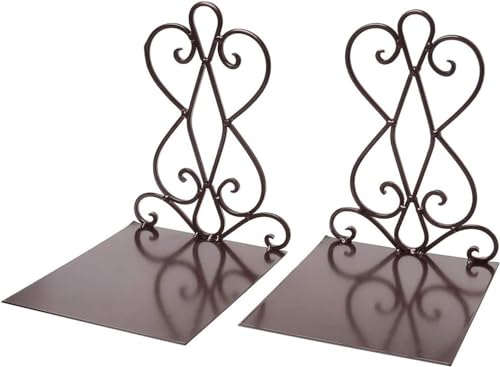 Buchstützen, Buchstützen Heavy Duty, 1 Paar antikes Design, große Buchstützen aus Metall – dekorative Buchstütze for Zuhause – 18 x 15 x 20,5 cm – schwere und stabile Buchstützen(Bronze)