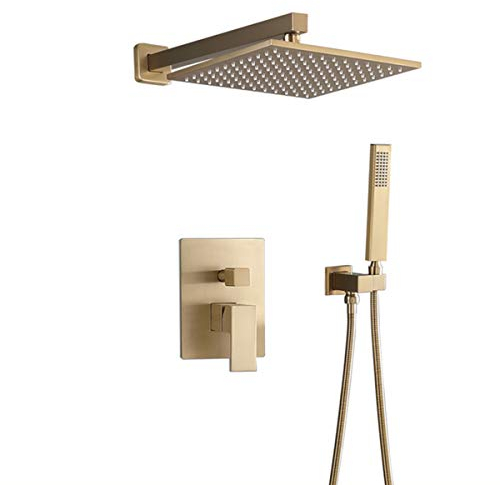 Unterputzarmatur Dusche Set, Regendusche mit Anti-Kalk-System mit Thermostat, Duschsystem Unterputz Komplettset für Modernes Badezimmer mit Thermostat, SAGGION, a, Sans robinet