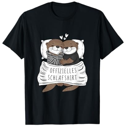 Offizielles Schlafshirt Süßes Otter Paar Schlaf T-Shirt