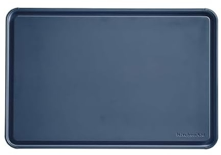 KitchenAid Classic Plastic Cutting Board with Perimeter Trench and Non Slip Edges, Dishwasher Safe, 12 x 18 inch, Ink Blue