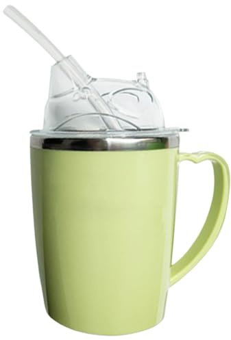 Becher für ältere, ältere Trinkbecher, 350 ml ältere SIP -Becher -Gesundheitsbecher für ältere Sippy Cup mit Strohstahl -Stahlbecherbecher mit Griff für ältere Menschen