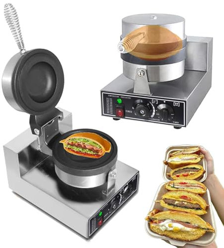 ZEEKYFOR Pressa per Panini Commerciale, Pressa Elettrica per Hamburger, Macchina per Hamburger da 1200 W, Macchina per Hamburger Antiaderente, Macchina per Waffle