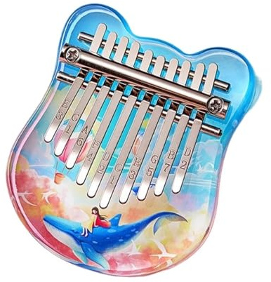 Kalimba Instrument 10 Tasten Kalimba Niedliche Mini-Musiktastatur Acryl Transparente Kalimbas Professionelle Finger Klavier Geschenk(Style 1)